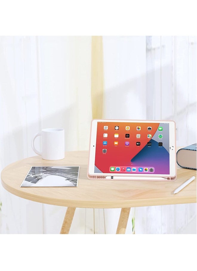 Rock Pow - case cover for Apple iPad 10.2 Inch 2021/2020/2019 (9th/8th/7th) Model with Pencil Holder,Slim Tablet Cover with Soft TPU Back,Auto Wake/Sleep for iPad 10.2 inch - Image 1