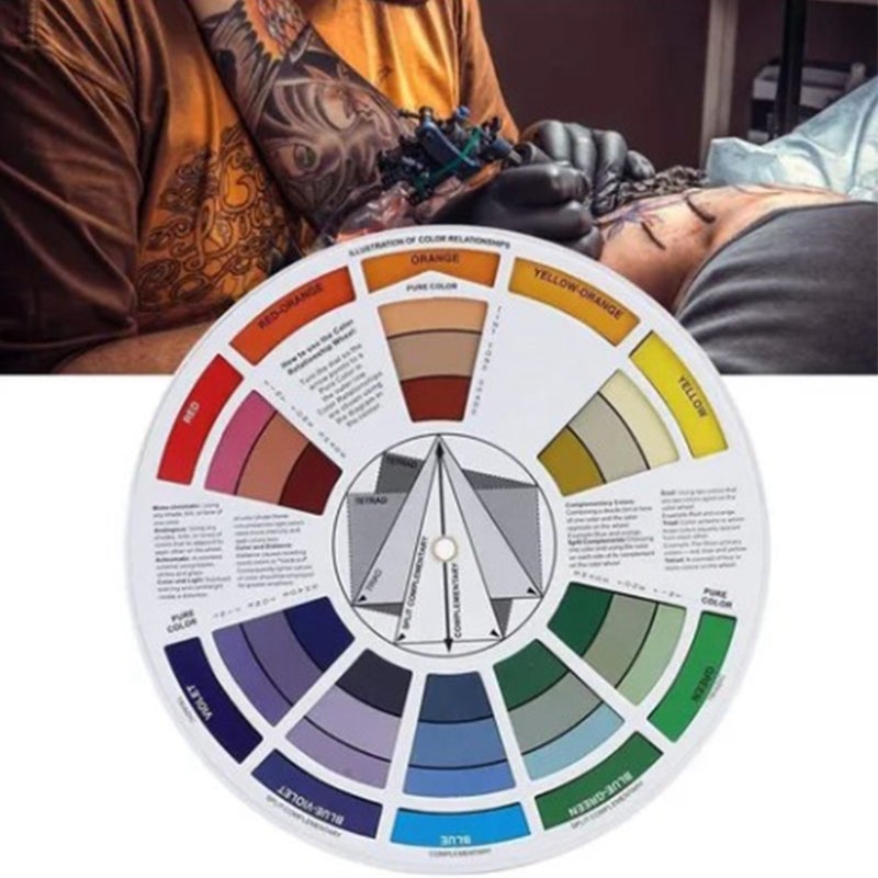 Color Mixing Guide Wheel: 2 Pack (23cm & 14cm) Double-sided Rollers With Clear Color Positions - 12 Colors Easy Identification Color Wheel for Beginners Artists, Painting, Tattoo Design, Interior Desi - Image 5