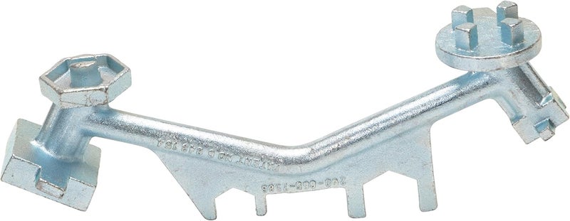 Vestil BNW-I-W Polished Zinc Cast Steel Drum Bung Nut Wrench with Angled Handles - 12" Length - Image 3
