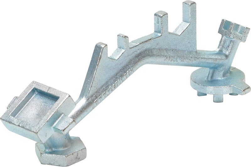 Vestil BNW-I-W Polished Zinc Cast Steel Drum Bung Nut Wrench with Angled Handles - 12" Length - Image 1