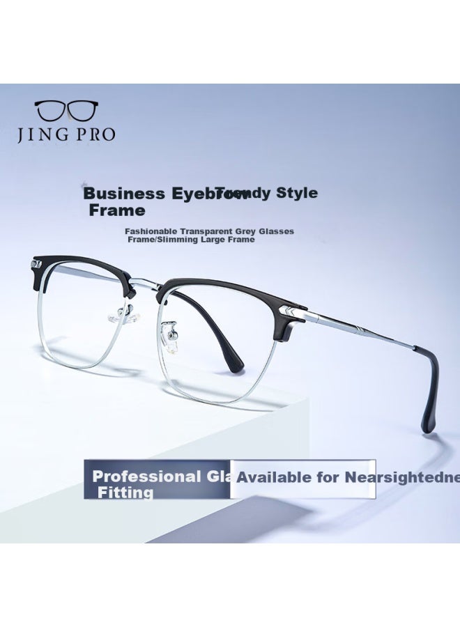 Mirror State Jingbang Anti-blue Light Anti-fog Myopia Gl For Men With Large Alloy Frame, Suitable For Big Face, Prescription Gl Available, Model 8663 - Image 1