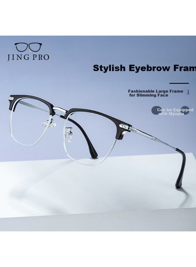 Mirror State Jingbang Anti-blue Light Anti-fog Myopia Gl For Men With Large Alloy Frame, Suitable For Big Face, Prescription Gl Available, Model 8663 - Image 2