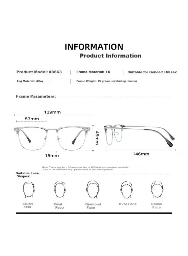 Mirror State Jingbang Anti-blue Light Anti-fog Myopia Gl For Men With Large Alloy Frame, Suitable For Big Face, Prescription Gl Available, Model 8663 - Image 5