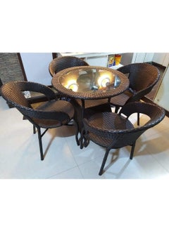 BHAIRAV STORE BHAIRAV STORE D12 Seating Table Chair Set for Outdoor Balcony Garden Coffee Table Set Furniture 1 Table 4 Chair Set  - Image 1