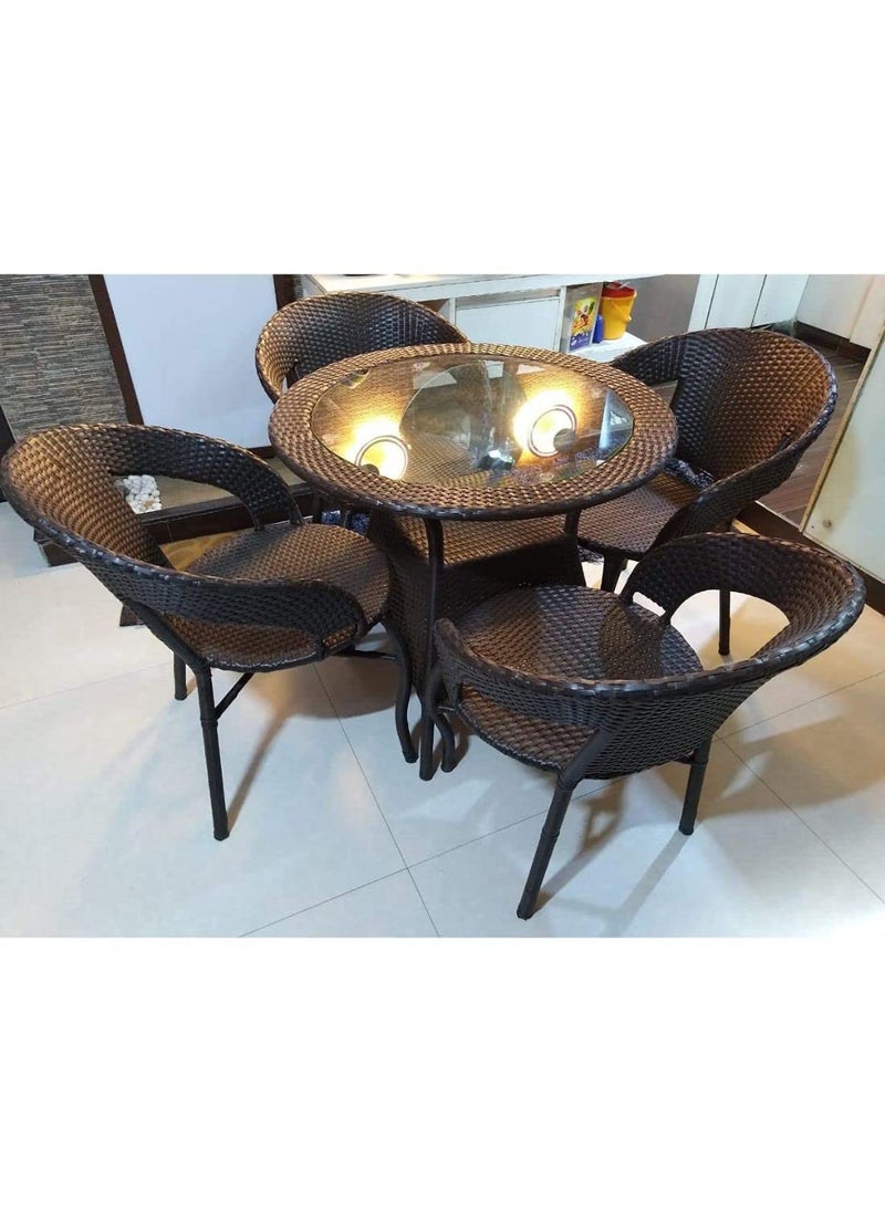 BHAIRAV STORE BHAIRAV STORE D12 Seating Table Chair Set for Outdoor Balcony Garden Coffee Table Set Furniture 1 Table 4 Chair Set  - Image 1