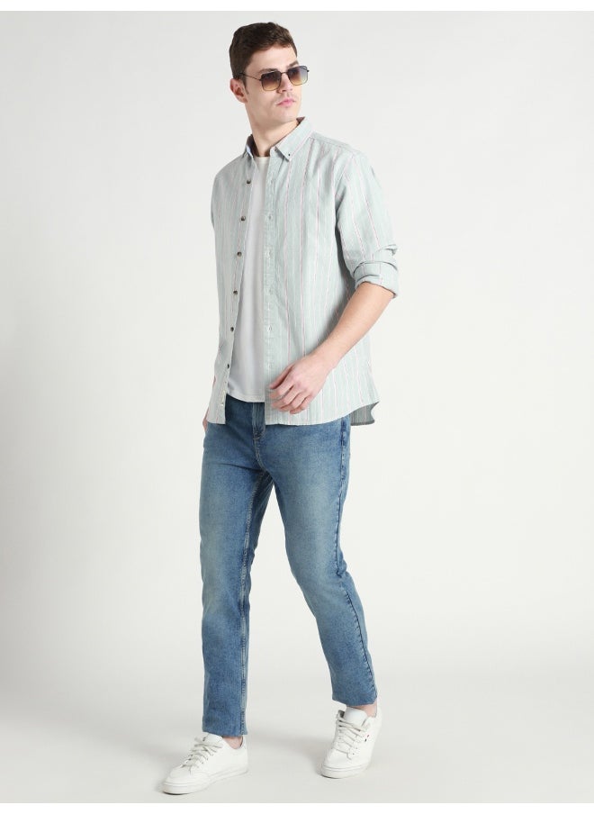 Dennis Lingo Men's Tapered Fit Light Blue Cotton Jeans - Effortless Style  - Image 1