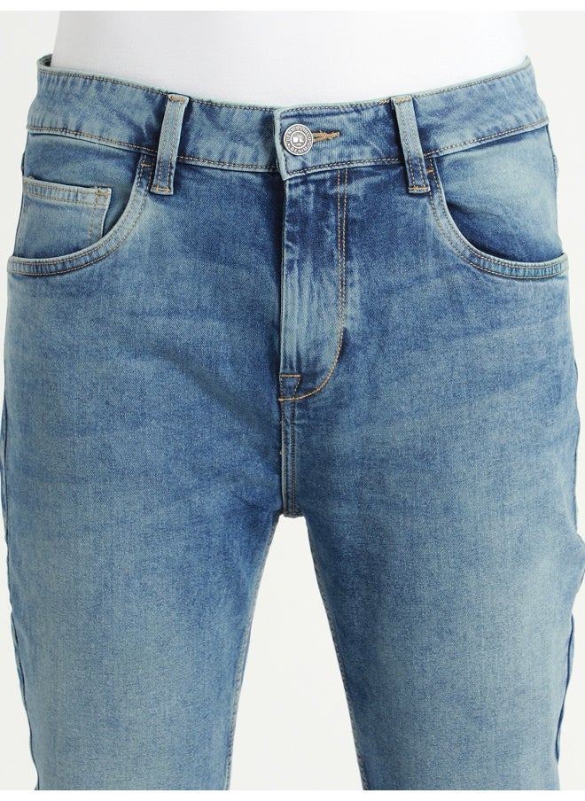 Dennis Lingo Men's Tapered Fit Light Blue Cotton Jeans - Effortless Style  - Image 2