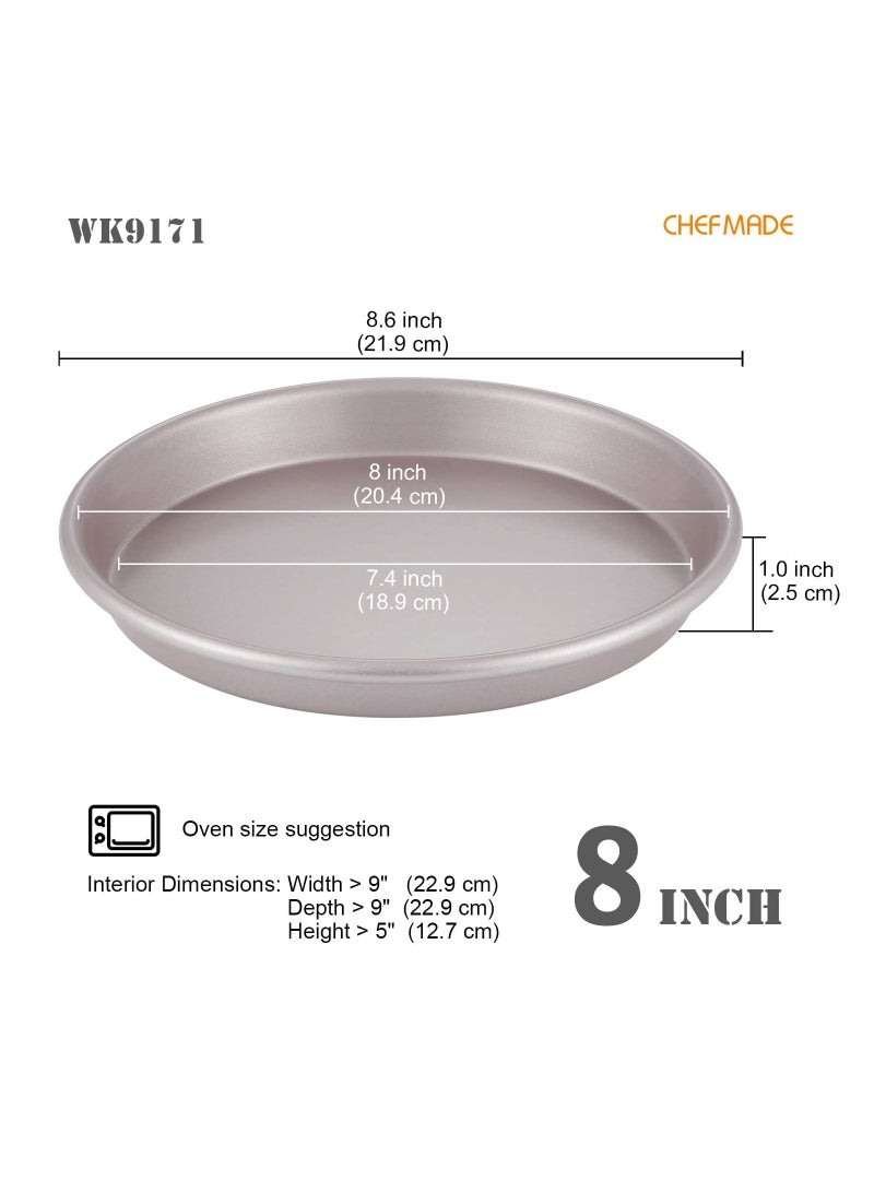 شيف ميد Pizza Pan 8 Inch Non Stick Pancake Bakeware - Image 2