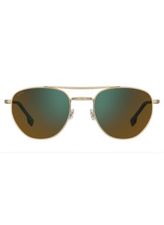 HUGO BOSS نظارة شمسية مستطيلة الشكل للرجال مع حماية من الأشعة فوق البنفسجية BOSS 1631/S GREEN 47 - مقاس العدسة: 46.8 مم - ذهبي  - Image 3