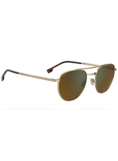 HUGO BOSS نظارة شمسية مستطيلة الشكل للرجال مع حماية من الأشعة فوق البنفسجية BOSS 1631/S GREEN 47 - مقاس العدسة: 46.8 مم - ذهبي  - Image 2