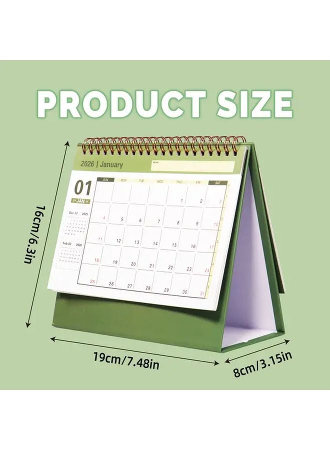 ميني كراسة تقويم مكتبية بيضاء 2025-2026 مخطط 18 شهرًا تقويم عمودي قلّاب لمكتب المكتب - Image 4