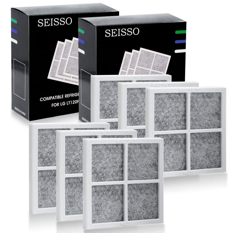 SEISSO SEISSO LT120F Fresh Refrigerator Air Filter Replacement for LG, Compatible with Kenmore - Freshen up Refrigerator Air, Absorb Odors - 6 Packs  - Image 1