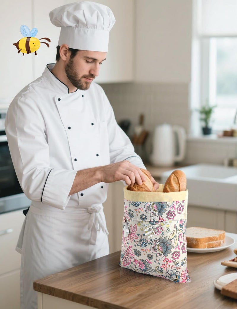 bomis Reusable Bread Bags for Homemade Bread, 2 Pack XL Cotton Beeswax Bag for Sourdough, Beeswax Bags, Sourdough Storage Bag - Image 5