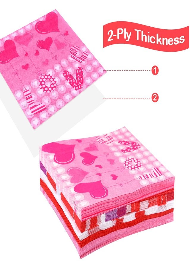 FEPITO 100 Pcs Valentine's Day Napkins Hearts Design Luncheon Napkins for Valentine's Day Decoration,Bridal Shower, Wedding, Birthday Party - Image 4