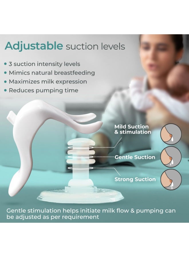 لوفلاب مضخة الثدي اليدوية من لوف لاب، 3 مستويات لضبط الشفط، وسادة تدليك سهلة ومقبض مريح لاستخراج حليب الثدي بسهولة وبدون ألم، خالية من قطعتين من وسادات الثدي، ناعمة ولطيفة، خالية من مادة بيسفينول أ. - Image 3