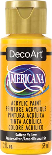 DecoArt DA273-3 Americana Acrylic Paint, 2-Ounce, Saffron Yellow - Image 1