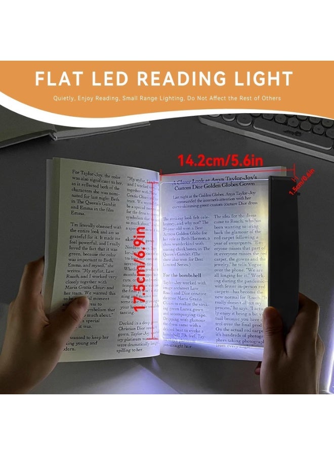 مصباح قراءة LED، مصباح قراءة مسطح بتصميم فاصل كتب من الأكريليك، لوحة إضاءة LED محمولة للكتب مع ميزة تعديل السطوع، ومصباح لحماية العين مخصص للطلاب ومناسب للقراءة الليلية. - Image 2