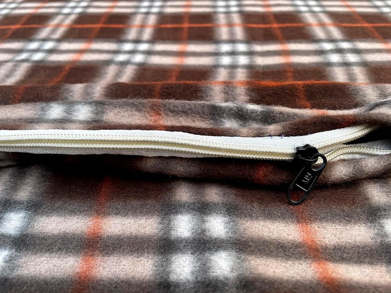 BREVARD BREVARD Single Bed Woolen Fabric Checkered Quilt CoverDuvet CoverRajai CoverBlanket Cover for Winters 60x90 Inches Brown Combo of 2  - Image 3