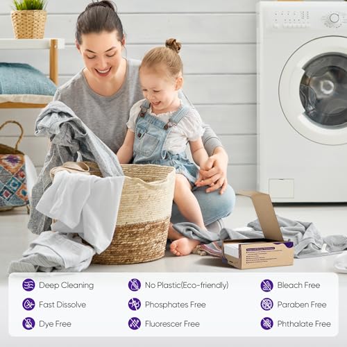 Fisroa Lavender Laundry Detergent Sheets Travel Eco-friendly 300 Loads Fisroa Clothes Washing Detergent Sheets Plastic-Free Washer Strips Liquidless Laundry Strips Tablet - Image 2