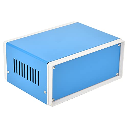 Fielect Metal Enclosure Project Case Electronic Enclosure Blue Project Enclosure Box DIY Case Enclosure Junction Case, 6.69" x 5.12" x 3.15" - Image 1