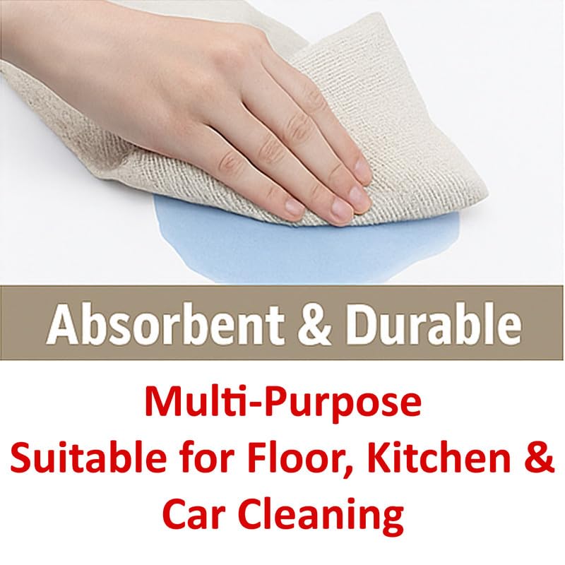 Flere 100% Cotton Floor Cleaning Pocha – High Absorbency & Durable Reusable Cloth, 24" x 24" Multipurpose Mop Cloth (Pack of 6) - Image 4