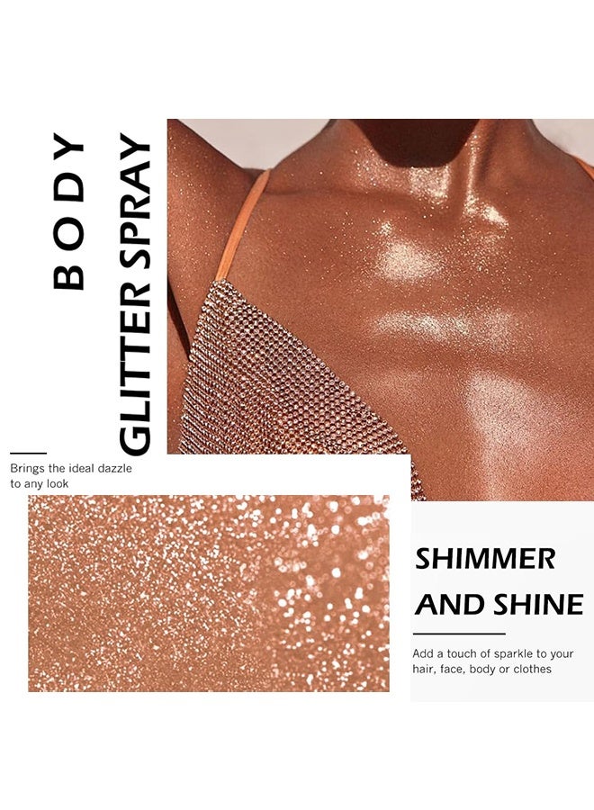 Ushas Crystal Spray,Body Glitter Spray for Hair and Body Shimmer Long Lasting Glitter Hairspray Glow Non-Sticky Sparkling Face Glitter Makeup for Party Rave Clothes Prom Music Festival Accessories, #03 - Image 4