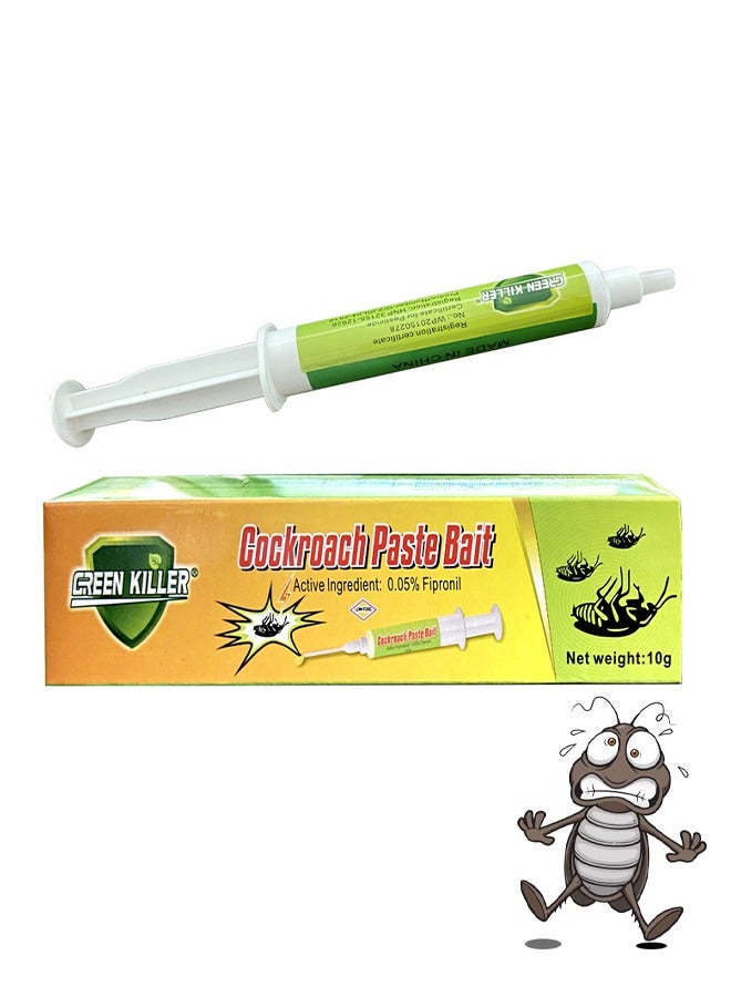 GREEN KILLER Cockroach Paste Bait 10G, Gel Bait Outdoor and Indoor Cockroach Syringe Applicator, Natural Repellent for Cockroaches, Effective for Small  Large Cockroaches - Image 1