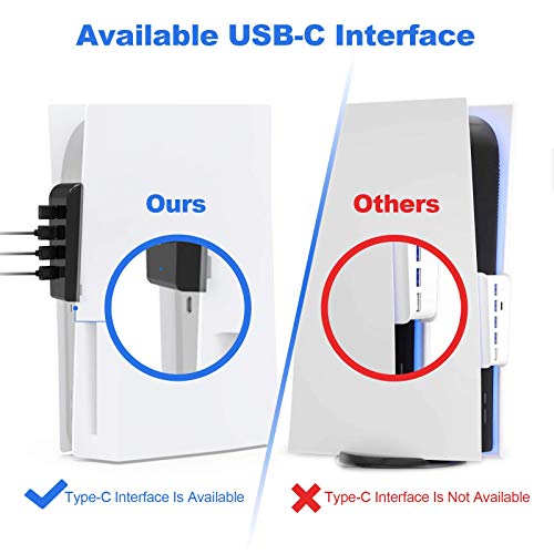NexiGo PS5 4 Ports USB Hub, [Minimalist Design], High-Speed Data Transfer, Fast Charging Ports for DualSense Controller, Splitter Expander for PlayStation 5 Disc & Digital Edition - Image 2