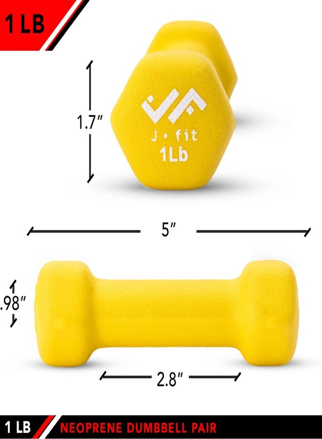 JFIT Neoprene Dumbbell Pairs, 1 LB - Image 2