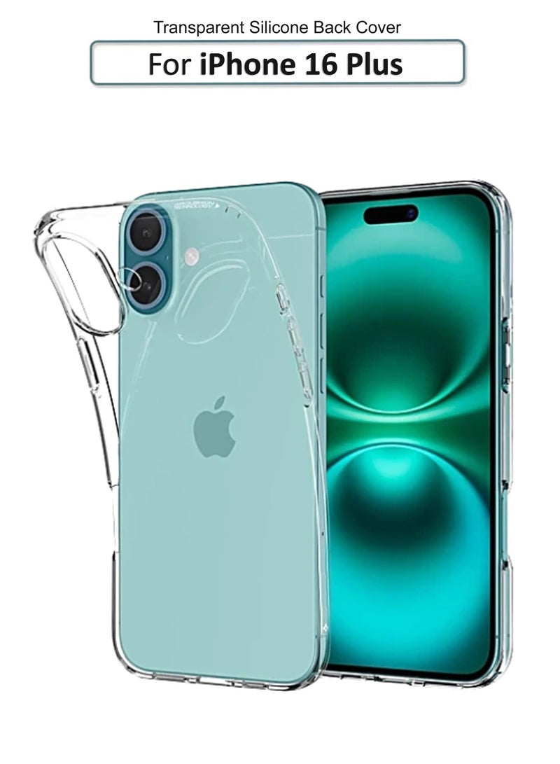 NAFCO For iPhone 16 Plus  - Transparent Silicone Drop-Proof Clear Protective Phone Cover - Transparent - Image 1