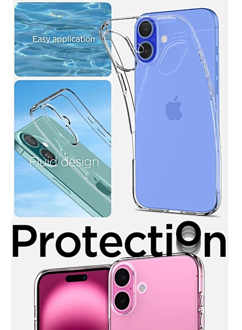 NAFCO For iPhone 16 Plus  - Transparent Silicone Drop-Proof Clear Protective Phone Cover - Transparent - Image 2