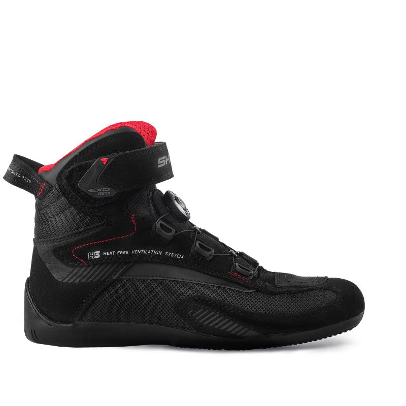 SHIMA SHIMA Exo Motorbike Boots for Men Ventilated Leather Shoes Atop Closure Summer Suede Motorcycle Short Ankle Protector Urban Bike (Mens, Black, 9.5)  - Image 2