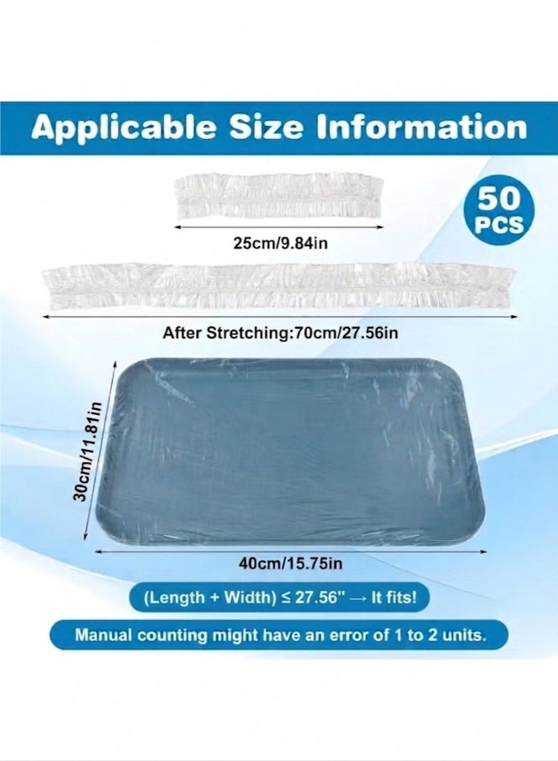 50Pcs Disposable Bird Cage Liners Elastic Small Animal Cage Tray Cover Film for Hamster Parrot Canary Guinea Pig Pet Waste Cleaning Mats (Fits Up to 40x30cm) - Image 2