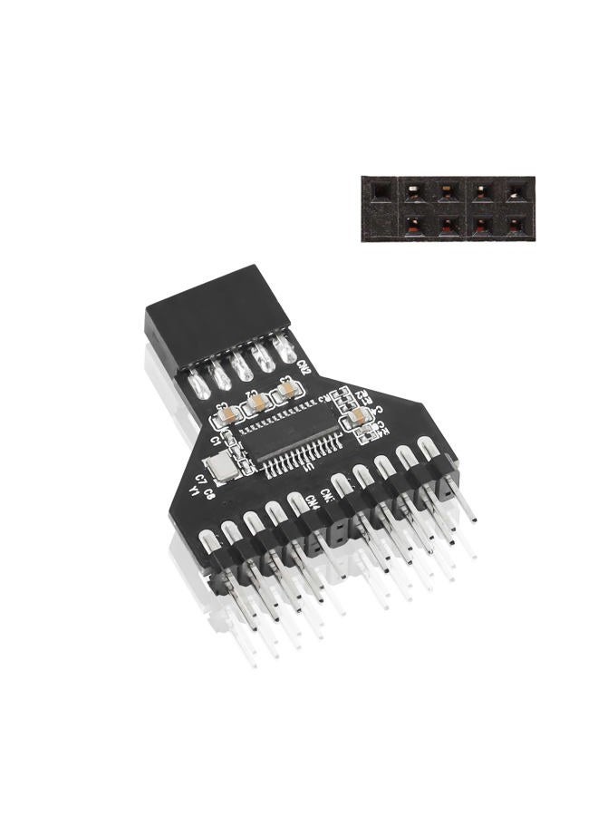 YAODHAOD 9pin USB Header Splitter 1 Male to 2 Female Extension Splitter Cable Connector Adapter HUB USB 2.0 9 Pin Connector Port Splitter - Image 1