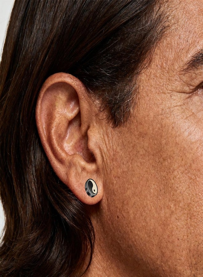 Buildcon Magnetic Earrings, Non Piercing Earrings for Men and Women, Stylish Magnetic Studs for Sensitive Skin, Fashion Accessories for men and Special Occasions, 10x10mm Metal Design - Image 4