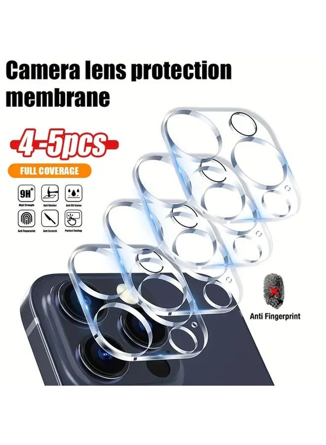4pcs Transparent Tempered Glass Lens Protector for iPhone 16 Camera Protection - Image 2