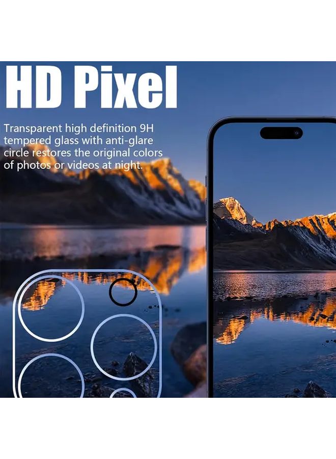 4pcs Transparent Tempered Glass Lens Protector for iPhone 16 Camera Protection - Image 5