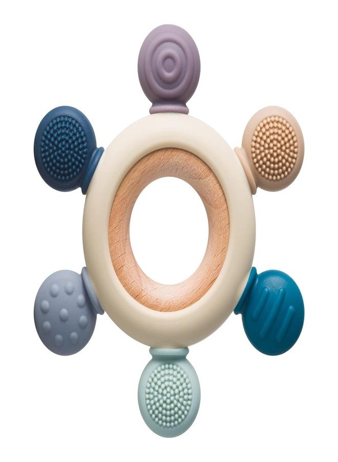 Defflo Baby Teething Toy for 1 to 18 Months, BPA Free Baby Teether Sensory Toys for Babies 3-6 Months, Newborn Infant Toys, Gifts for 1 One Year Old Baby Boys Girls (Multicolor) - Image 1