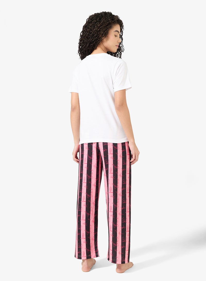 جينجر طقم بيجامة وتيشيرت بطبعة قلب من القطن - Image 2