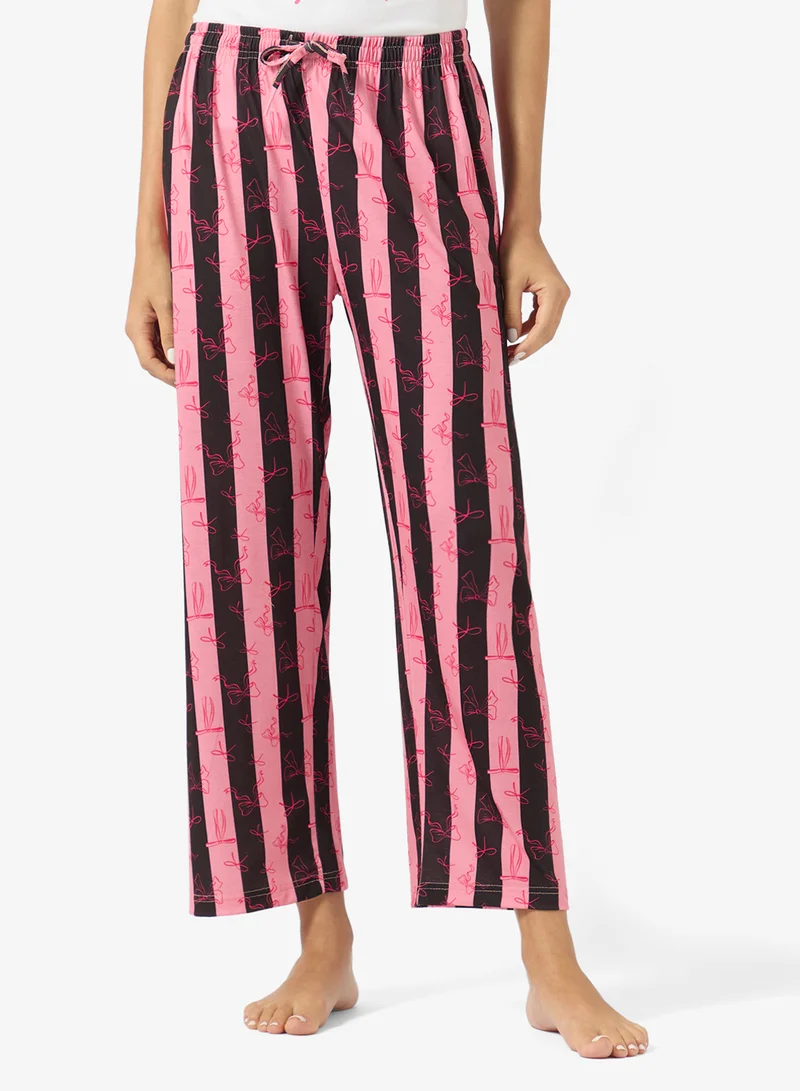 Ginger  Cotton Heart Print T-shirt & Pyjama Set for Women | Best Price UAE