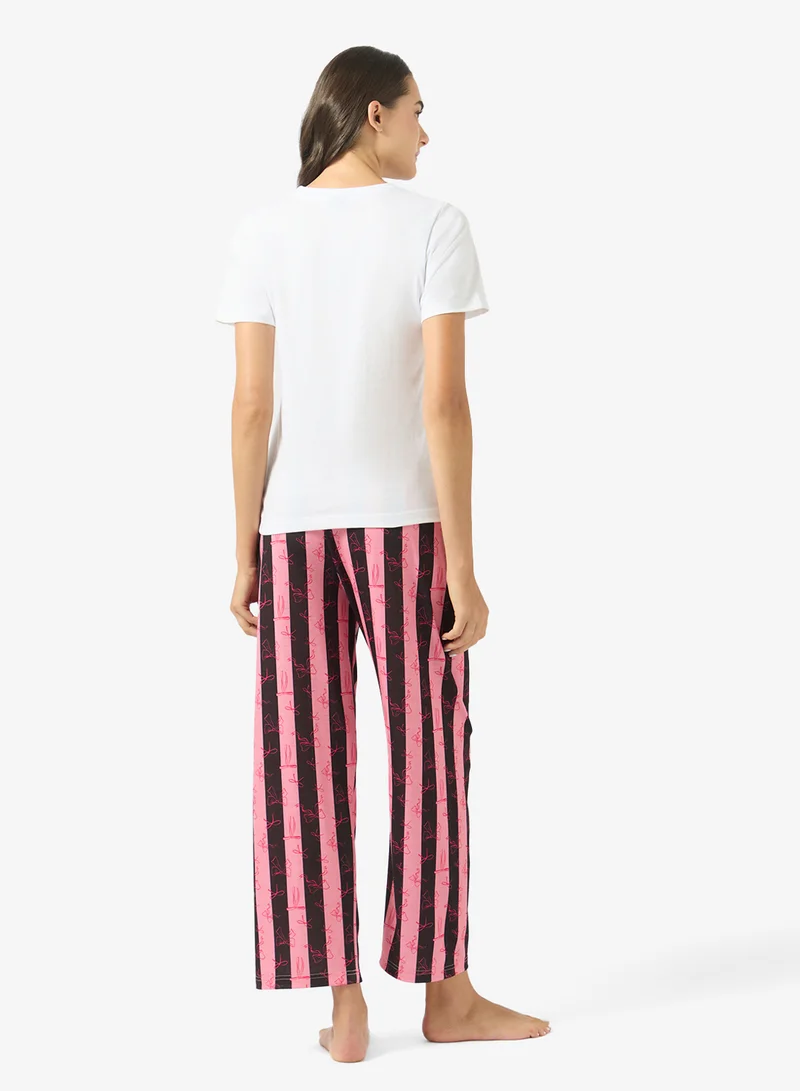 Ginger  Cotton Heart Print T-shirt & Pyjama Set for Women | Best Price UAE