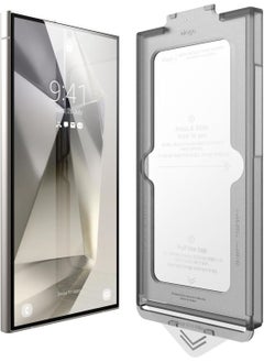 Elago Samsung Galaxy S24 ULTRA Tempered Glass Screen Protector 9H Shatter Proof with Pull-N-Go Easy Install Tray  - Image 1