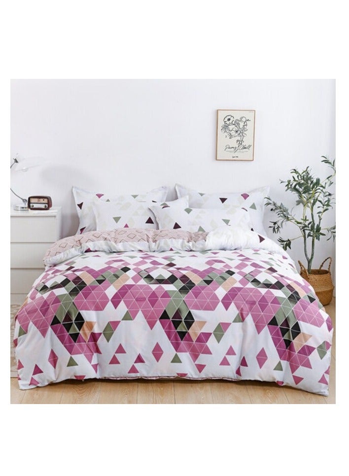 PROMASS 6-Piece Double Size Duvet Cover Set, 1 Duvet Cover + 1 Flat Sheet + 4 Pillow Cases, Microfibre, Viola - Image 1