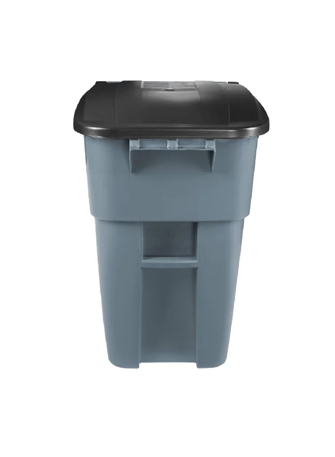 Rubbermaid Brute Rollout Heavy-Duty Wheeled Trash Can Grey and Black 50 Gal FG9W2700GRAY