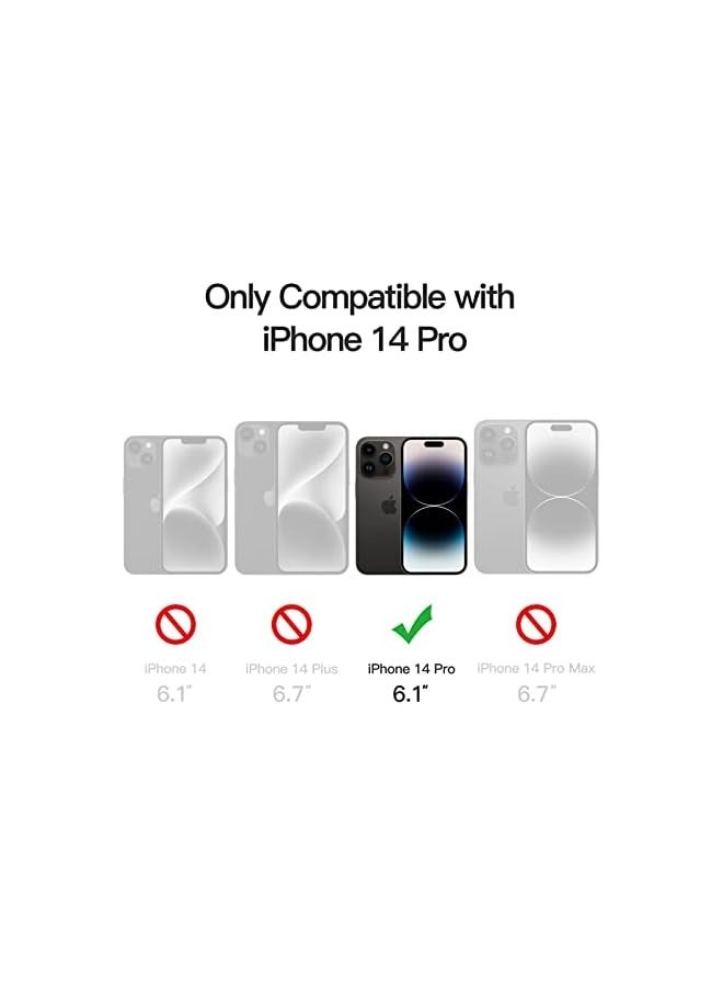 جي تيك حافظة مغناطيسية لهاتف iPhone 14 Pro مقاس 6.1 بوصة متوافقة مع MagSafe، غطاء هاتف خلفي شفاف غير لامع مقاوم للصدمات (أسود) - Image 2