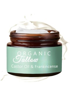 ORGANIC Grass-Fed Beef Tallow with Frankincense Oil & Castor Oil, Organic Beef Tallow Moisturizer for Skin, Tallow and Manuka Honey Balm, Beef Tallow Frankincense Balm for Face, Body  - Image 1