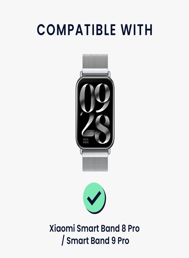كي دابليو موبايل سوار kwmobile متوافق مع سوار Xiaomi Smart Band 8 Pro/Band 9 Pro/Redmi Watch 5 / Redmi Watch 4 - إغلاق مغناطيسي من السيليكون - مقاس 14-22 سم (5.5-8.7 بوصة) - أبيض/برتقالي - Image 2