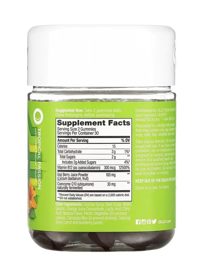 OLLY Daily Energy, Caffeine Free, Tropical Passion, 60 Gummies - Image 3