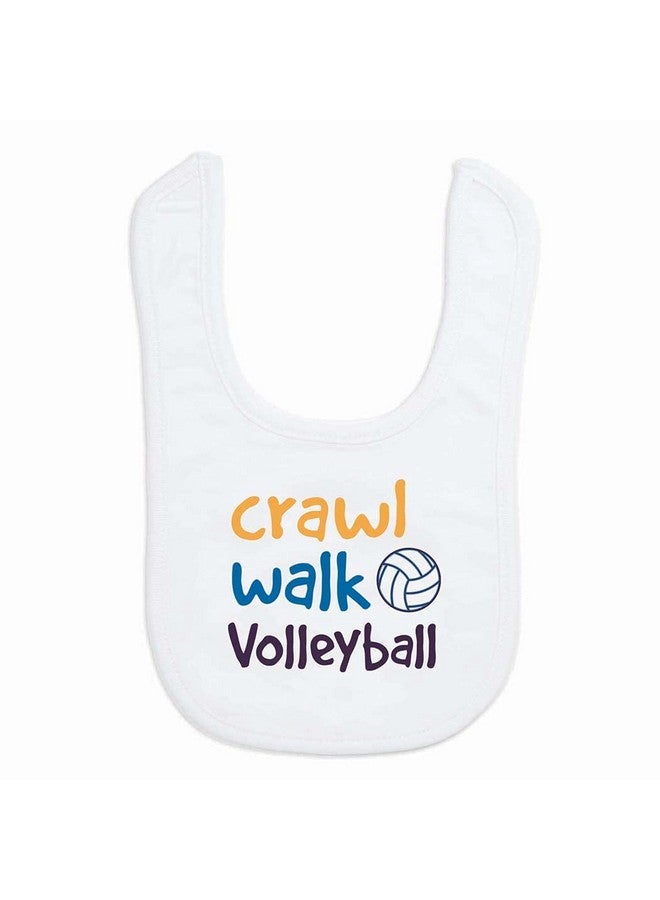 ChalkTalkSPORTS Volleyball Baby & Infant Bib | Crawl Walk Volleyball | Soft Microfiber Bib - Image 1