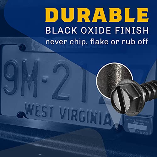 MAKERS BOLT Black License Plate Screws, Rustproof 18-8 Stainless Steel, Black Oxide Finish Applied in The USA by Makers Bolt (Pack of 4) - Image 5